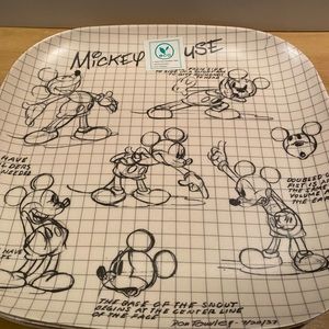 Disney Mickey Mouse Plates 4 Sketchbook Bamboo NEW Melamine